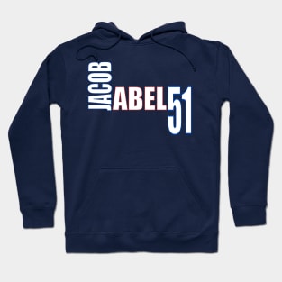 Jacob Abel '23 white text Hoodie